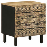 Bed Cabinets 2 pcs Black 40x33.5x46 cm Solid Rough Wood Mango 4018625