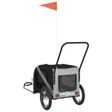 Pet Bike Trailer Grey and Black Oxford Fabric and Iron 93895