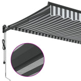 Retractable Awning Anthracite and White 3.5x2.5 m Fabric&Aluminium 3216119