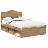 Bed Frame Artisian Oak 120 x 190 cm Solid Pine Wood 3413343