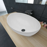 Ceramic Basin 40x33 cm Oval White 275396