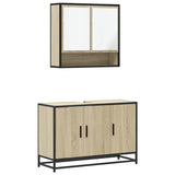 2 Piece Bathroom Furniture Set Sonoma Oak Engineered Wood 3300921