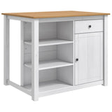 Kitchen Trolley PANAMA 2 pcs White and Honey Wax Solid-Pine 3425391