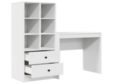 Desk with Drawer with Shelf with Storage 2 pcs White 3337305