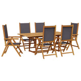 7 Piece Garden Dining Set Anthracite Fabric and Solid Wood 3281737
