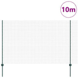 Fence with Posts Green 1.5 x 10 m Steel 3335970