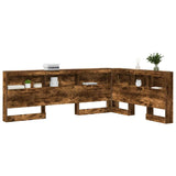 Storage Headboard with Shelf Smoked oak 135 cm Engineered wood 3335553