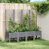 ZNTS Garden Planter with Trellis Blue Grey 160x40x142 cm PP 367931