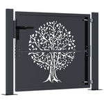 Garden Gate Anthracite 105x80 cm Steel Tree Design 153154