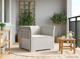 1-Seater Armchair with Cushion Rattan Look PP White 8011860