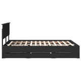 Bed Frame with Drawer Black 140 x 190 cm Engineer Wood 3410708