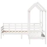 Day Bed and Bench Set with Roof without Mattress White 80x200 cm 3282333