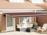Retractable Awning Brown 400 x 200 cm Fabric 3329819