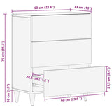 Sideboard Black 60 x 33 x 75 cm Solid Mango Wood 4018811