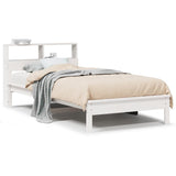Bookcase Bed without Mattress White 90x190 cm Single Solid Wood Pine 855733