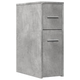 Narrow Bathroom Cupboard with Wheels Concrete Grey Engineered Wood 855280