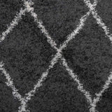 Shaggy Rug PAMPLONA High Pile Modern Black and Cream 200 cm 375423