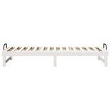 Bed Frame White 80 x 210 cm Solid Pine Wood 873158