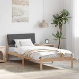 Bed frame Brown and dark grey 90 x 200 cm Solid pine wood 878565