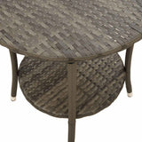 Reclining Garden Chairs 2 pcs with Table Grey Poly Rattan 365709