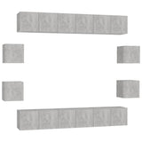 10 Piece TV Cabinet Set Concrete Grey Engineered Wood 3079067