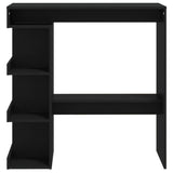 ZNTS Bar Table with Storage Rack Black 100x50x101.5 cm Engineered Wood 809450