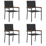 Garden Stacking Chairs 4 pcs Black and Brown 54 x 56 x 90 cm 3403061