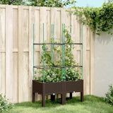 ZNTS Garden Planter with Trellis Brown 80x40x142.5 cm PP 367955