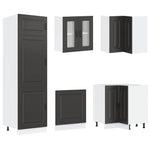 ZNTS 14 Piece Kitchen Cabinet Set Kalmar Black Engineered Wood 3314972