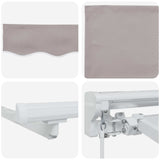 Manual Retractable Awning Light Grey 4 x 3.5 m 3420283