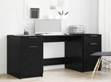 Desk with Drawer Black Oak 133 x 50 x 75 cm Engineered Wood 3332512