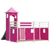 Bunk Bed without Mattress with Slide and Curtains Pink 80x200 cm 3284202