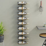 Wall-mounted Wine Rack for 9 Bottles Gold Iron 340901