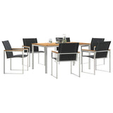 Garden Dining Set 7 pcs Solid Acacia Wood and Stainless Steel 3334816