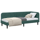 Corner Bed Frame with Headboard Dark Green 80 x 200 cm Velvet 42016588