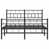 Metal Bed Frame without Mattress with Footboard Black 150x200cm 355679