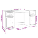 Desk with Cabinet Concrete Grey Engineered Wood 3185331