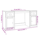Desk with Cabinet Smoked Oak Engineered Wood 3185332
