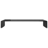 ZNTS TV Stand/Monitor Riser Glass Black 80x30x13 cm 244137