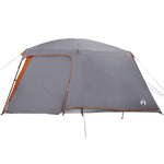 Camping Tent with Porch Dome 5-Person Grey and Orange Waterproof 4009583