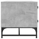 Coffee Table with Glass Doors Concrete Grey 68.5x50x50 cm 836542