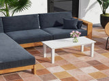 Outdoor Garden Coffee Table, HDPE All-Weather Garden Table, Rectangular Outdoor Table with Slatted T3398P327959
