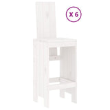 Garden Bar Set White Solid Pine Wood Seats 6 Footrest 3157782