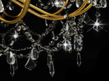 Chandelier with Beads Golden 12 x E14 Bulbs 281611