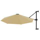 Wall-Mounted Garden Parasol with Metal Pole 300 cm Taupe 44866