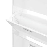Shoe Cabinet High Gloss White 63x24x103 cm Engineered Wood 342554