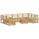 Outdoor Sofa Set 10 pcs White 59 x 59 x 37 cm Solid Acacia Wood 3392559