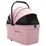 Folding Pet Stroller Adjustable Pink 78 x 54 x 101 cm Polyester 42012437