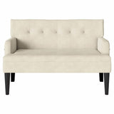 Chesterfield Bench Cream 112 x 65.5 x 75 cm Velvet 42019293