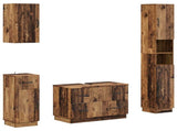 4 Piece Bathroom Cabinet Set HOORN Old Wood Engineered Wood 3417961